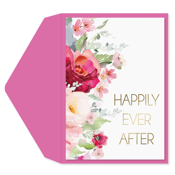 Floral Happily Ever After Engagement Card