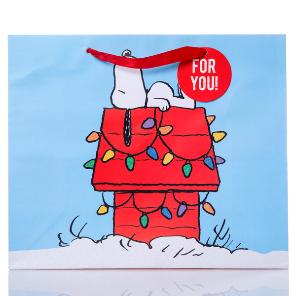 Snoopy House Large Holiday Gift Bag