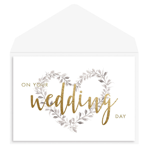Heart Wreath Wedding Card