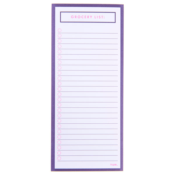 Navy Pink Grocery List Magnetic Notepad