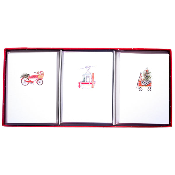 Watercolor Icons Holiday Set of 3 Petite Boxed Cards