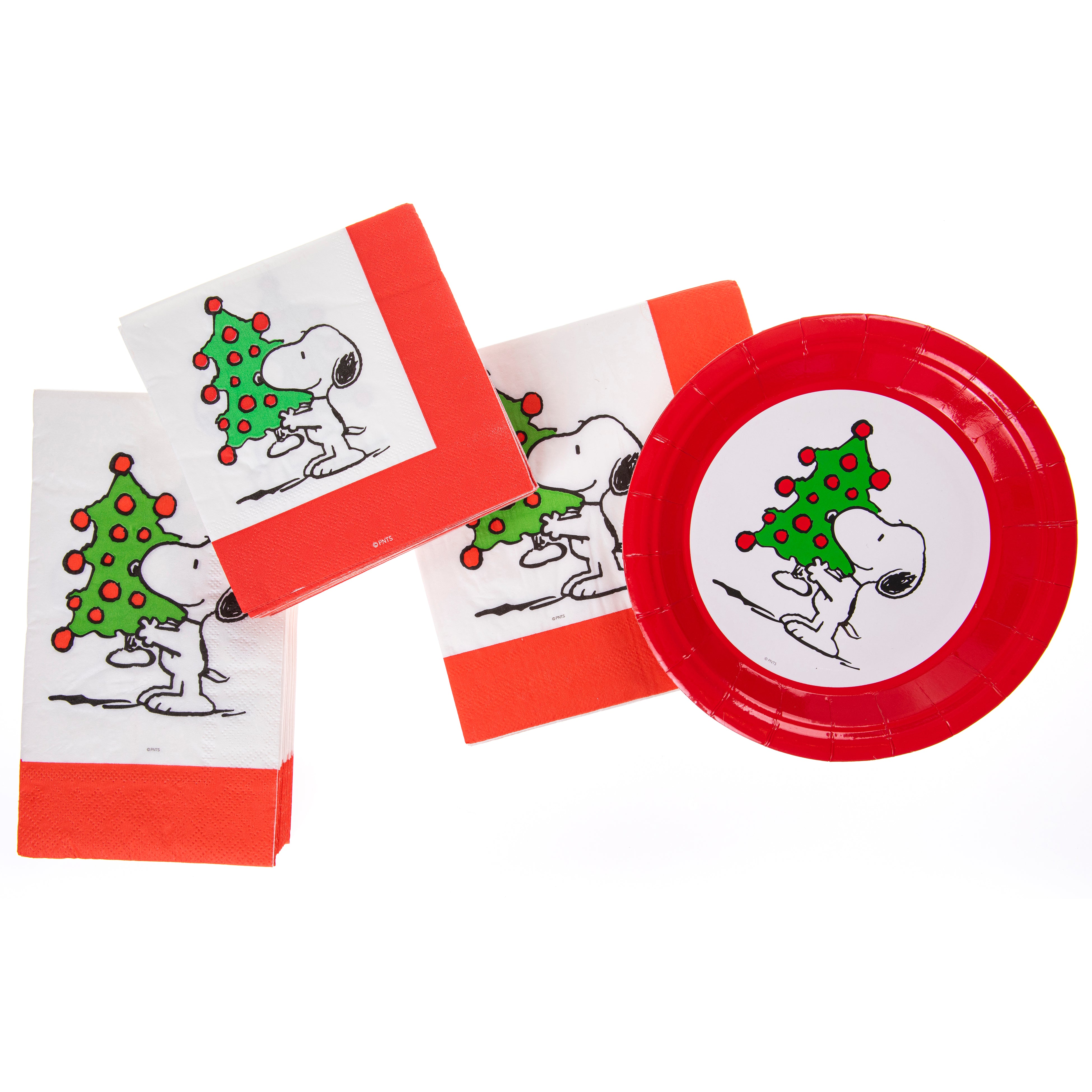 Peanuts™ Carrying tree Holiday 7 inch paper plate