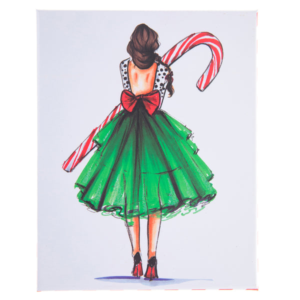 Candy Cane Girl Holiday Assorted Boxed Card