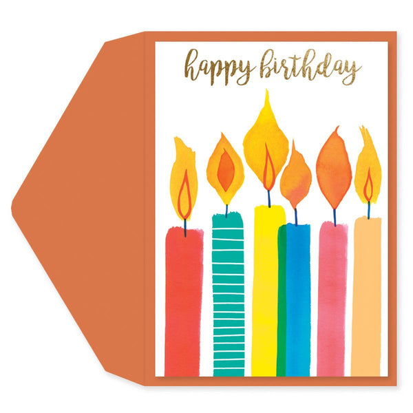 Watercolor Candles Birthday Card