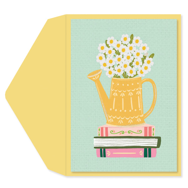 Daisy Watering Can Blank Card