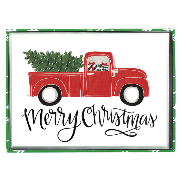 Plaid Truck Large Classic Holiday Boxed Card