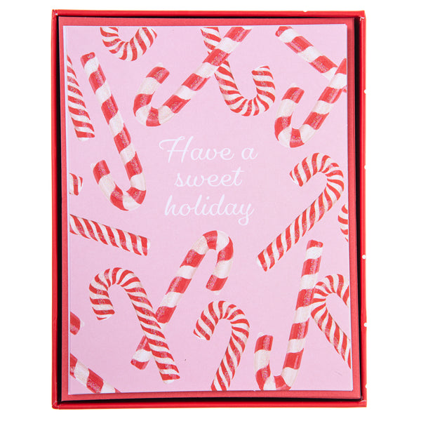 Candy Canes Mid-Sized Holiday Boxed Card