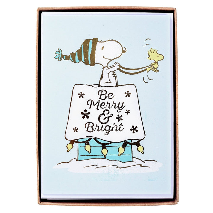 Be Merry and Bright Snoopy Large Classic Holiday Boxed Card - Graphique de France