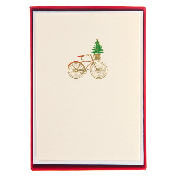 Bike with basket La Petite Noel Holiday Boxed Card - Graphique de France