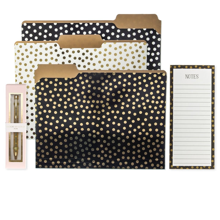 Black and Gold Polka - dot Gift Set ($40.00 VALUE) - Graphique de France