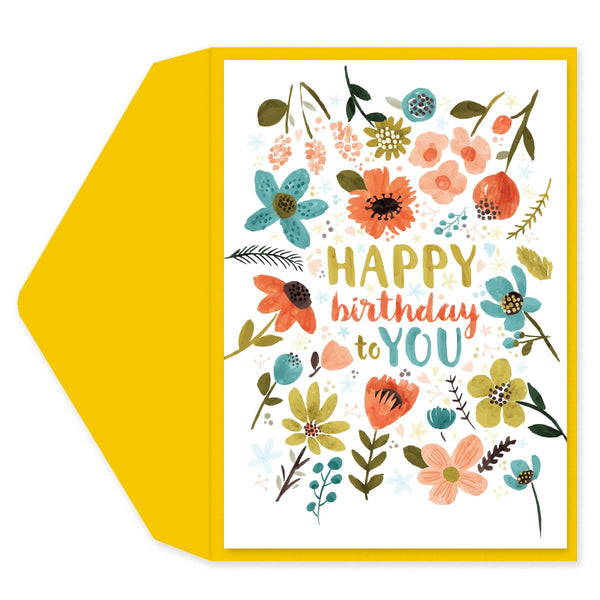 Funky Floral Birthday Card