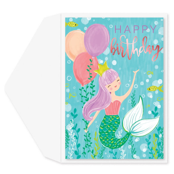 Mermaid Princess Birthday Card