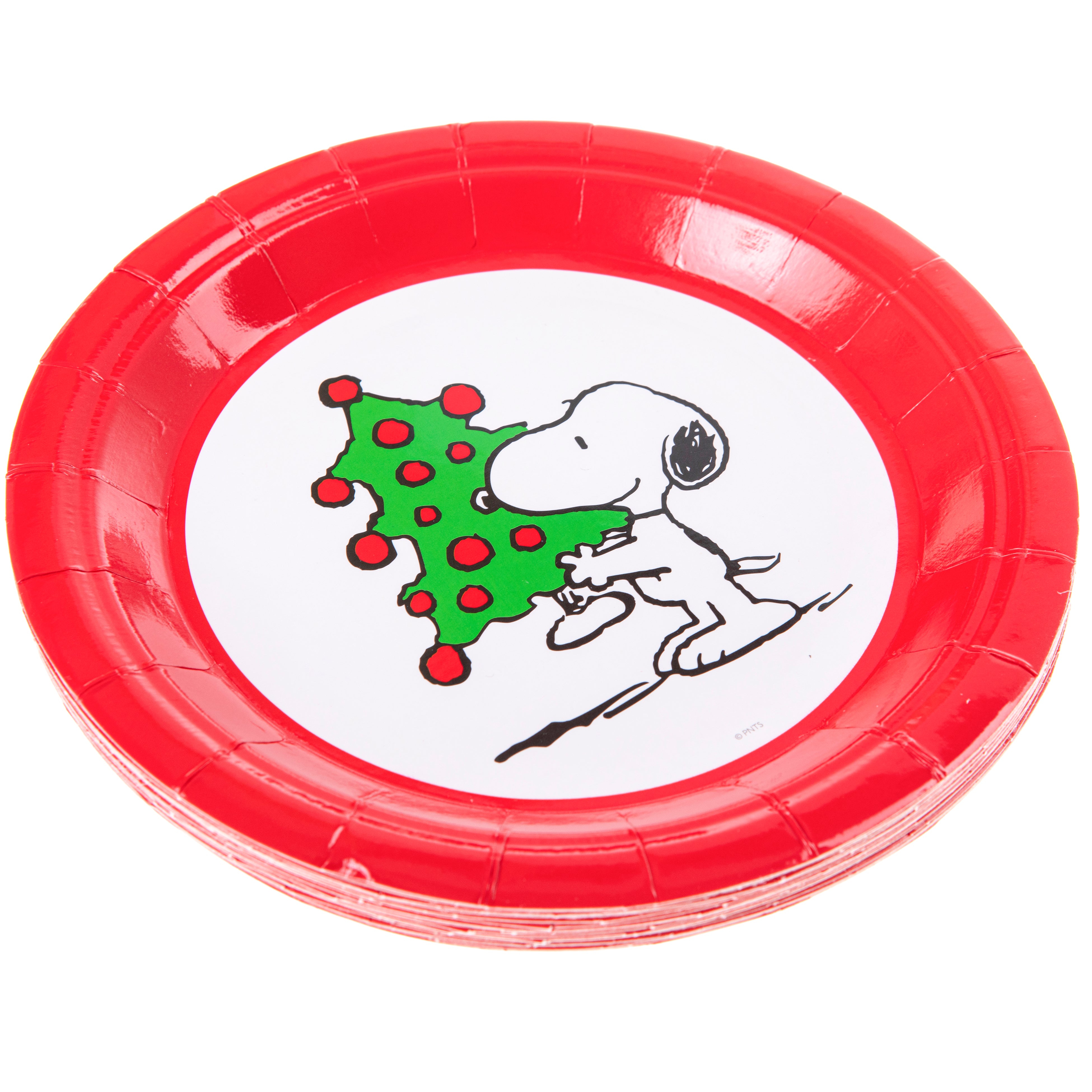 Peanuts™ Carrying tree Holiday 7 inch paper plate