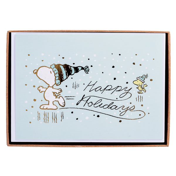 Snoopy Skating Large Classic Holiday Boxed Card
