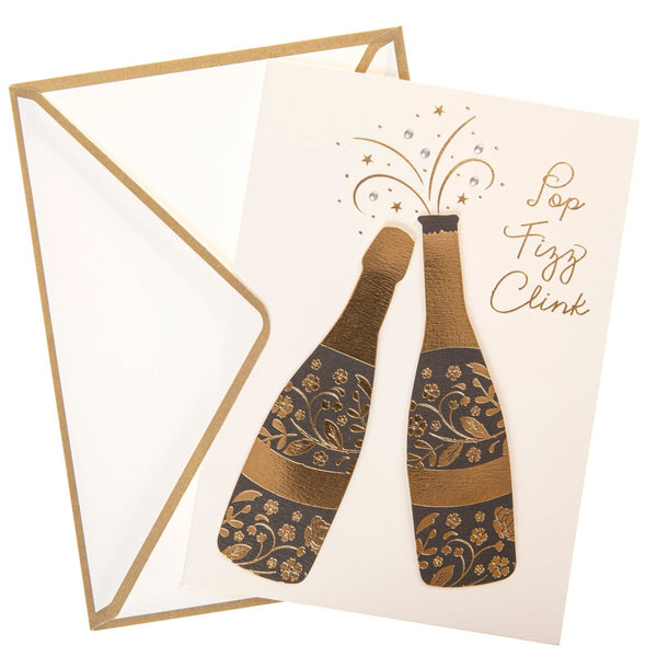 Champagne bottles Wedding Handmade Card - Graphique de France