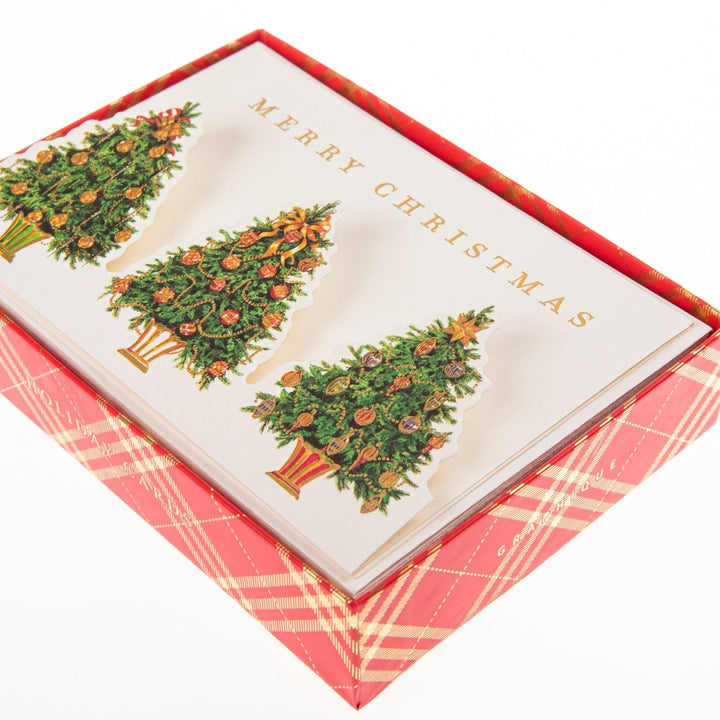 Christmas Tree Trio Large Signature Holiday Boxed Card - Graphique de France