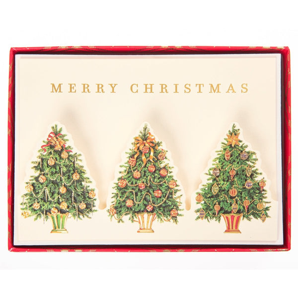 Christmas Tree Trio Large Signature Holiday Boxed Card - Graphique de France