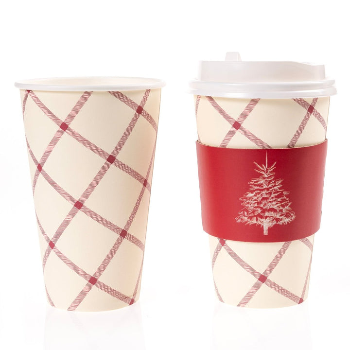 Classic Tree and Plaid Holiday Disposable Travel Cup - Graphique de France