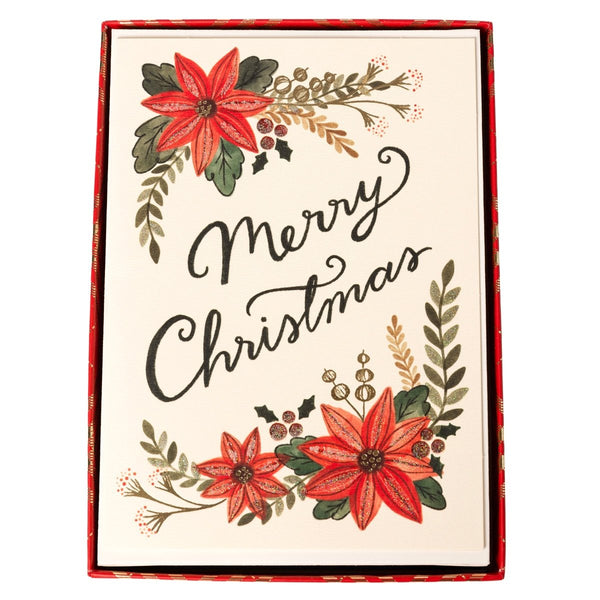 Cream Floral Large Signature Holiday Boxed Card - Graphique de France