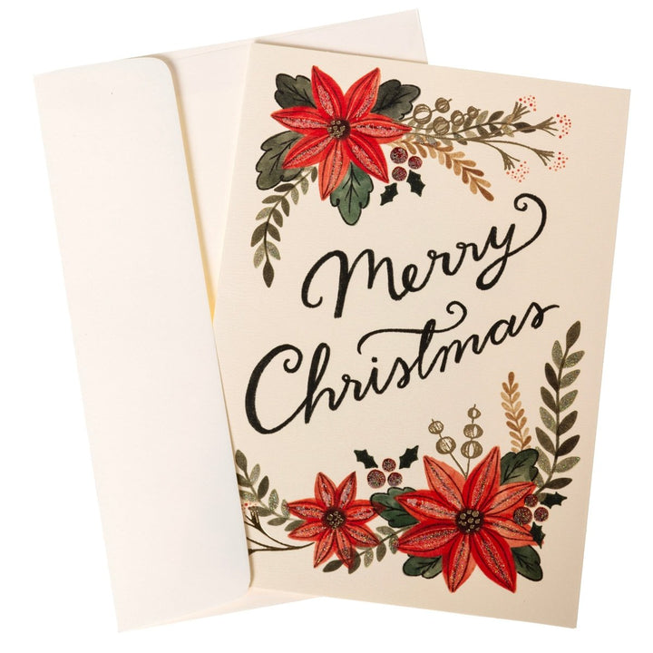 Cream Floral Large Signature Holiday Boxed Card - Graphique de France