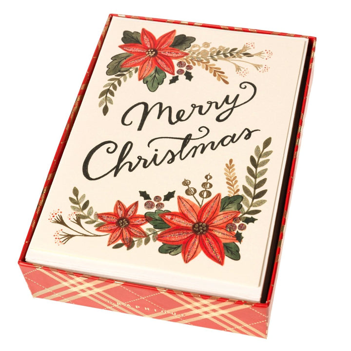 Cream Floral Large Signature Holiday Boxed Card - Graphique de France