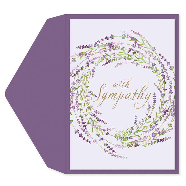 Lavender Wreath Sympathy Card