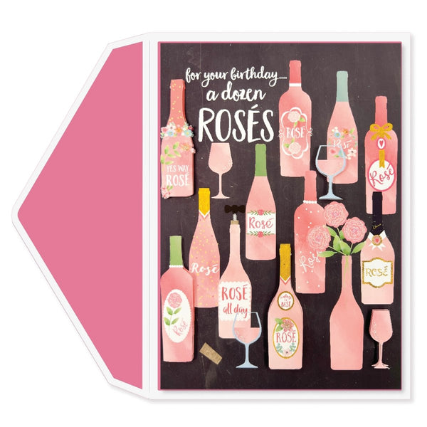 Dozen Roses Birthday Handmade Card - Graphique de France