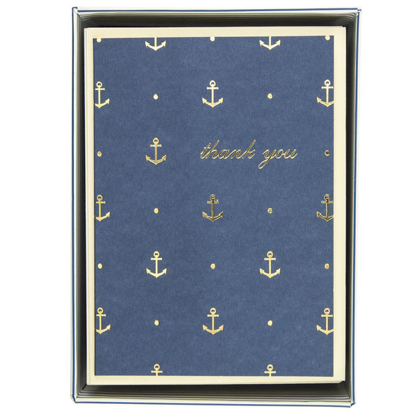 Gold Anchors Boxed Cards