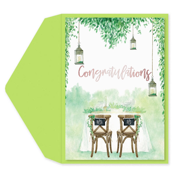 Garden Chairs Wedding Card
