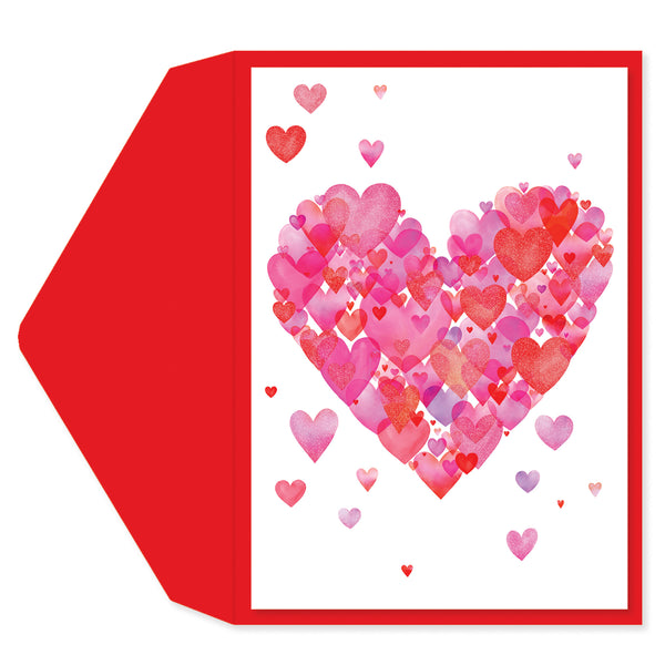 Watercolor Hearts Love Greeting Card