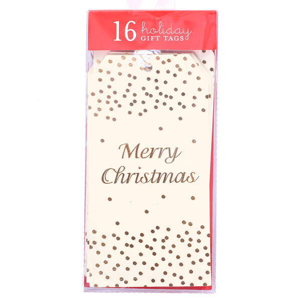 Cream and Gold Single Holiday Gift Tags