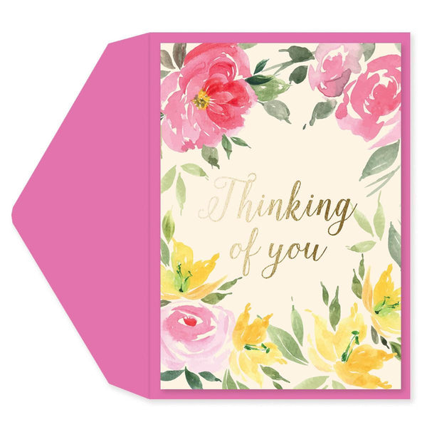 Watercolor Flowers Friendship Card