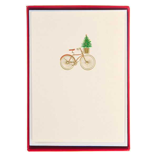 Bike with basket La Petite Noel Holiday Boxed Card