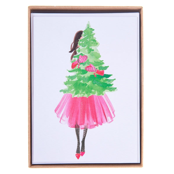 Festive Party Girl Large Classic Holiday Boxed Card - Graphique de France