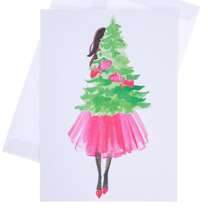 Festive Party Girl Large Classic Holiday Boxed Card - Graphique de France