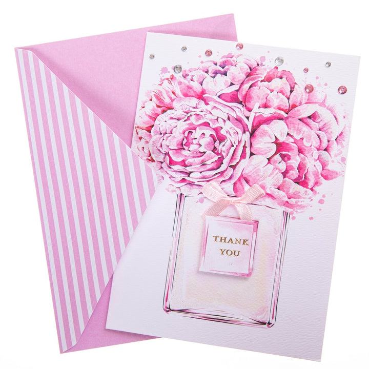 Flower Perfume Thank You Handmade Card - Graphique de France