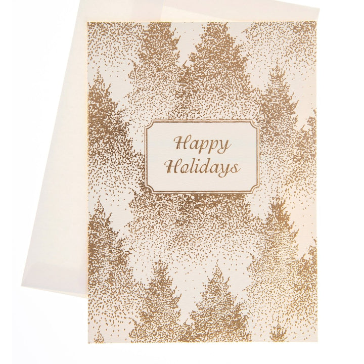 Gold Dotted Trees Large Signature Holiday Boxed Card - Graphique de France