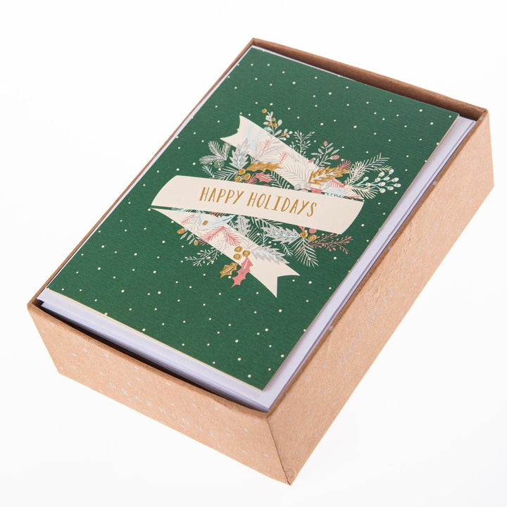 Happy Holidays Banner Petite Boxed Cards - Graphique de France