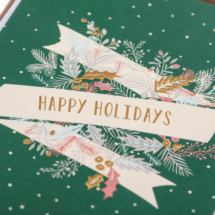 Happy Holidays Banner Petite Boxed Cards - Graphique de France