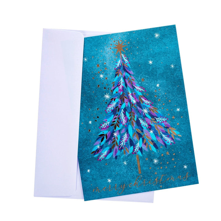 Jewel Tones Tree Large Classic Holiday Boxed Card - Graphique de France