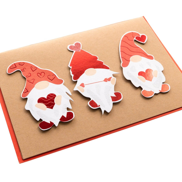 Kraft Gnomes Love Handmade Card - Graphique de France