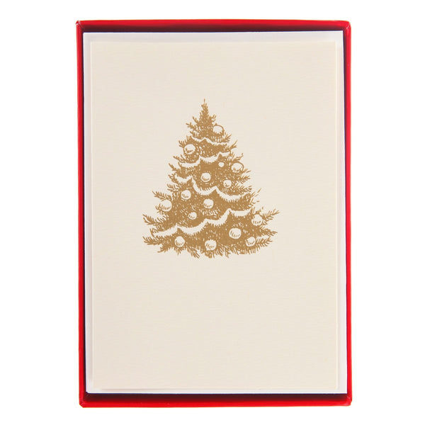 La Petite Noel Gold Tree La Petite Noel Holiday Boxed Card - Graphique de France