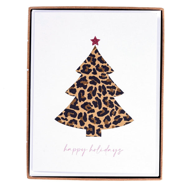 Leopard Tree Mid - Sized Holiday Boxed Card - Graphique de France