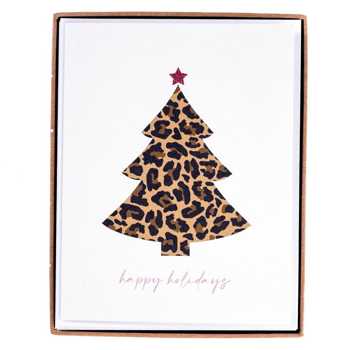 Leopard Tree Mid - Sized Holiday Boxed Card - Graphique de France