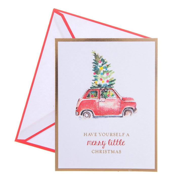 Merry little car Mid - Sized Holiday Boxed Card - Graphique de France