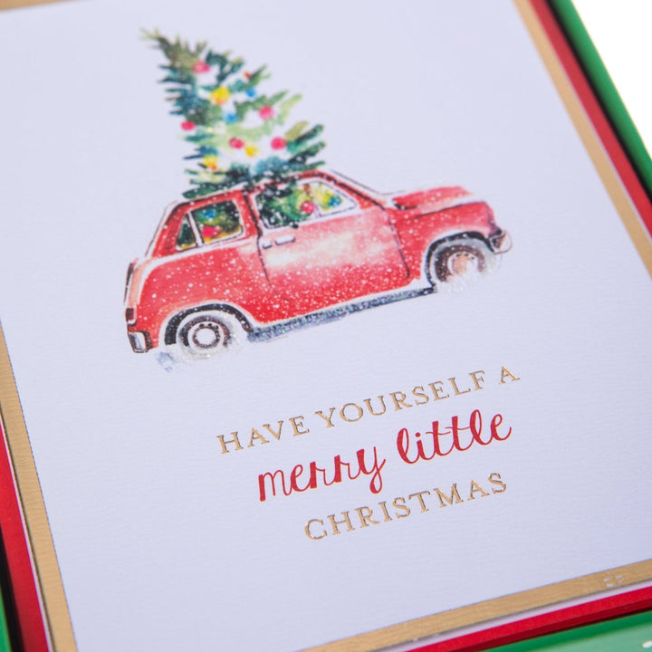 Merry little car Mid - Sized Holiday Boxed Card - Graphique de France