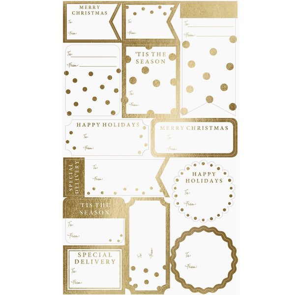 Modern Gold Holiday Gift Labels - Graphique de France