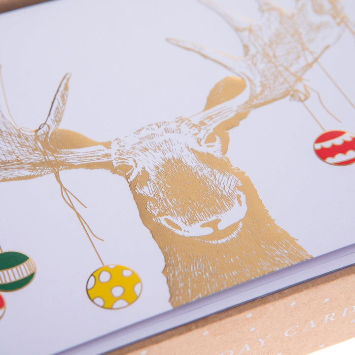 Moose Antlers Large Classic Holiday Boxed Cards - Graphique de France