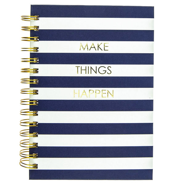 Navy Stripe 6 x 8 Spiral Hard Cover Journal - Graphique de France