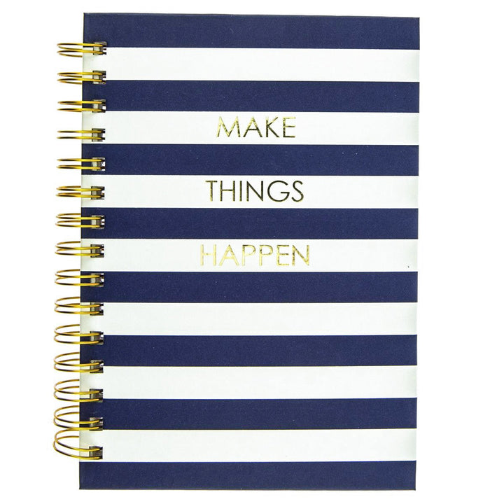 Navy Stripe 6 x 8 Spiral Hard Cover Journal - Graphique de France